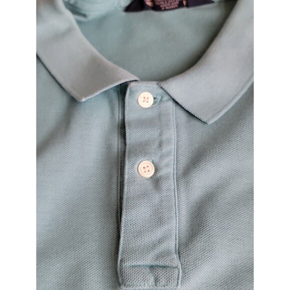 Lands End Mens XL Polo Shirt Red Light Blue Solid Cotton Casual USA VTG 90s - Picture 5 of 13